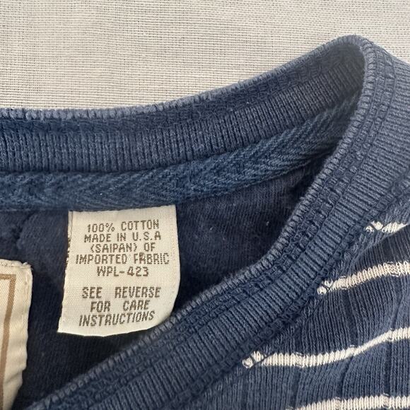 Levi‎ Strauss Pullover Short Sleeve Blue Stripe Shirt XL - Picture 4 of 9